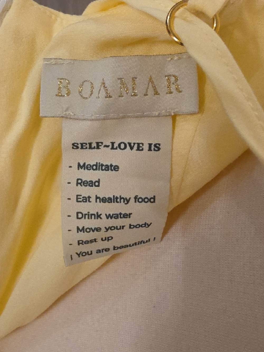 Boamar Soft Yellow Maxi Dress with ruffle layer, criss cross back size S  NWTS - Picture 8 of 10